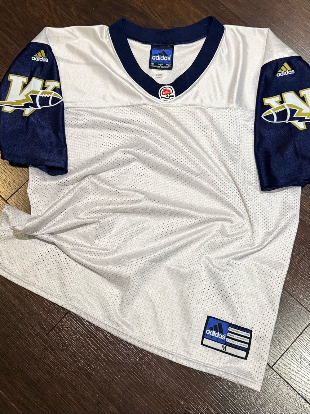 Vintage Winnipeg Blue Bombers Football Jersey Mens Size M Adidas White CFL